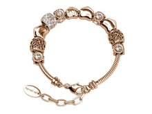Load image into Gallery viewer, Destiny Ava Charm Bracelet with Swarovski Crystals - Rose