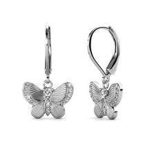 Load image into Gallery viewer, Destiny Butterfly wish earring with Swarovski Crystals – White