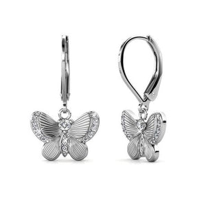 Destiny Butterfly wish earring with Swarovski Crystals – White