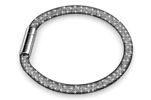 Destiny Jewellery Black Mesh Bracelet embellished with Swarovski crystals