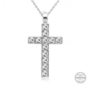 Cross necklace embellished with Swarovski crystals