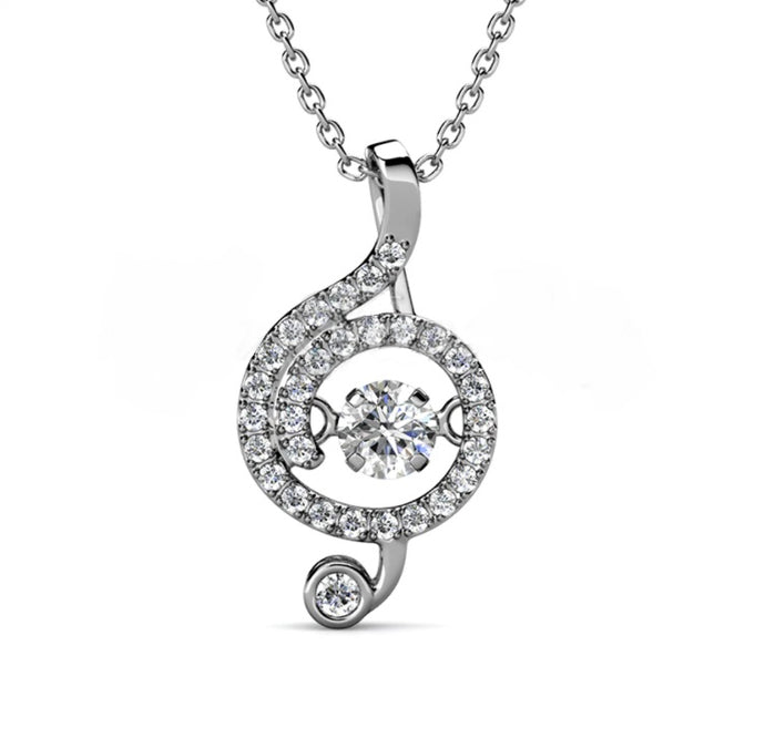 Destiny Dancing Musical Note Necklace with Swarovski Crystals