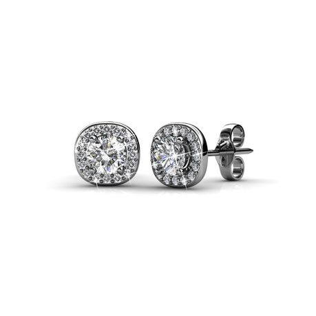 Destiny Gia Earrings with Swarovski Crystals - White