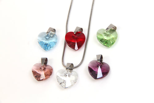 Crystal Rock 6 Heart Pendant Set with Swarovski Crystals