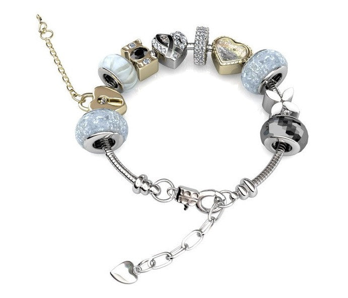 Destiny Jewellery MyLady charm Bracelet embellished with Swarovski crystals-available in 3 colours