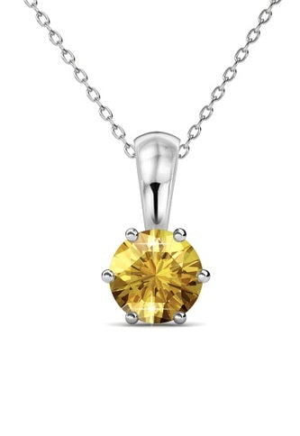 Destiny Citrine Necklace with Swarovski Crystal