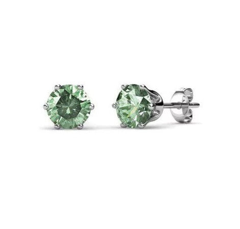 Destiny Birthstone August/Peridot Earrings with Swarovski Crystals in a Macaroon case