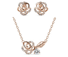 Load image into Gallery viewer, Destiny Blooming Rose Set With Crystals From Swarovski® - Rose gold