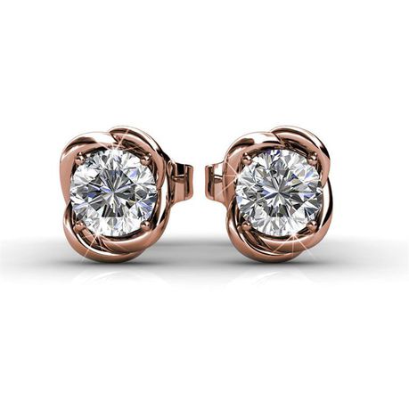 Destiny Sarah Earrings with Swarovski Crystals - Rose