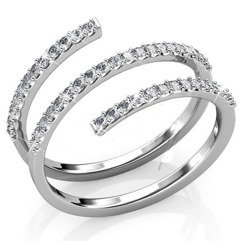 Destiny Jewellery Spiral Ring size 6 embellished with Swarovski crystals