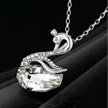 Load image into Gallery viewer, CDE 925 Sterling silver Swan pendant with 925 sterling silver necklace embellished with Swarovski crystals