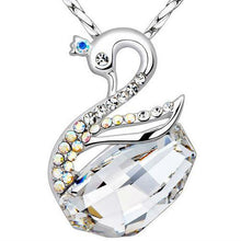 Load image into Gallery viewer, CDE 925 Sterling silver Swan pendant with 925 sterling silver necklace embellished with Swarovski crystals