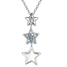Load image into Gallery viewer, CDE Stars pendant with rhodium plated necklace embellished with Swarovski crystals