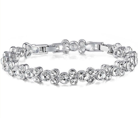 CDE Niki bracelet with rhodium plating embellished with Swarovski crystals