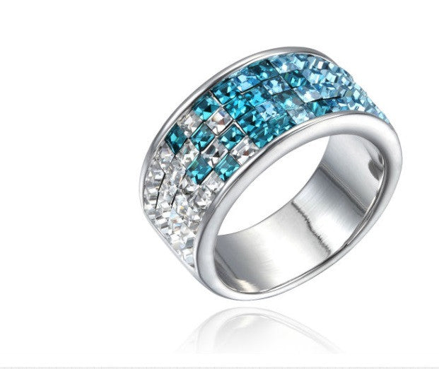Swarovski ring with rhodium plating size 6