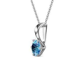Destiny Blue Topaz Necklace with Swarovski Crystal